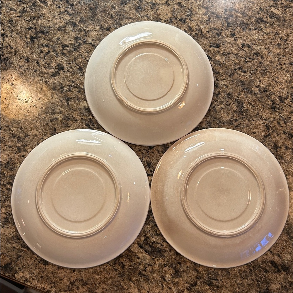 Antique Aesthetic Movement Brown Transferware Saucers - Picture 4 of 5